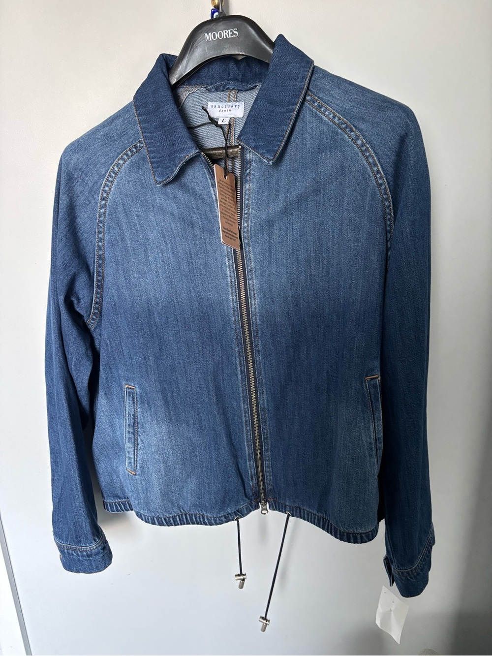 Sanctuary Blue Denim Zip-Front Jacket